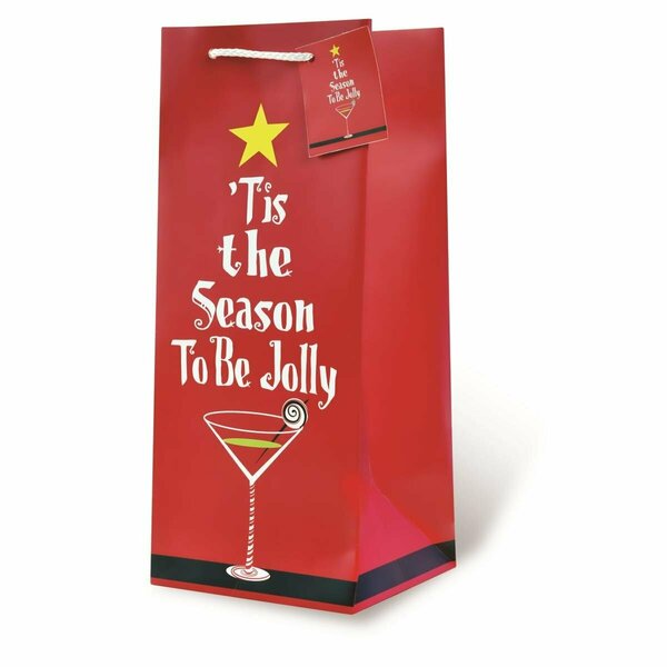 Wrap-Art Tis the Season - 1.75 Liter Printed paper Bag with Plastic Rope Handle 17690